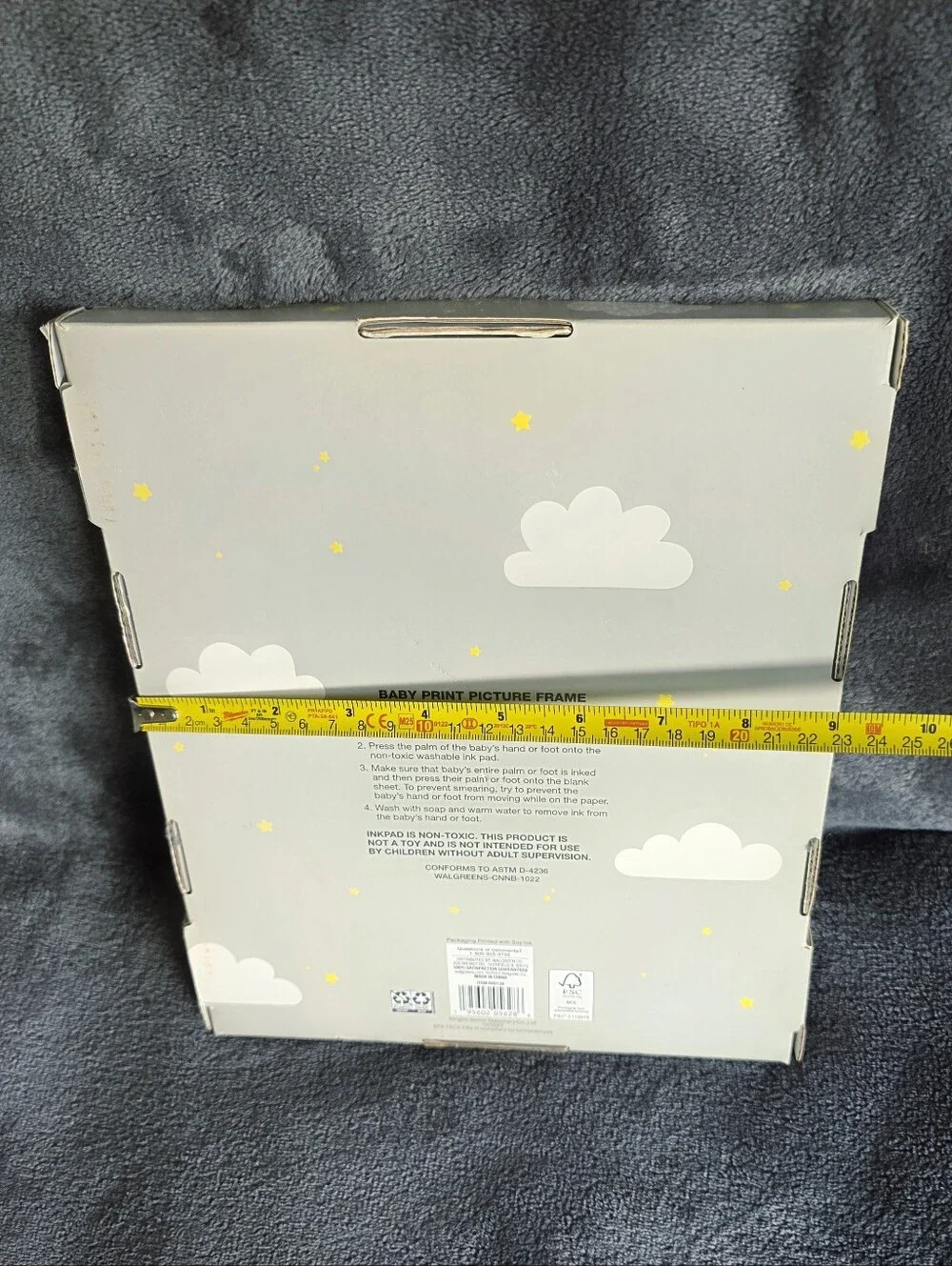 New Moon & Stars Baby Print Picture Frame Hand Foot Print & Photo Box w Ink Pad